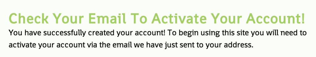 Check Email to Activate